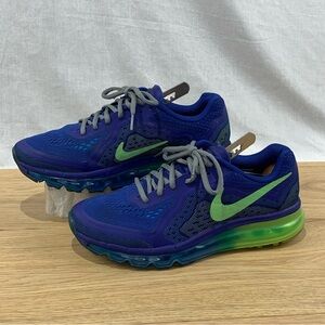 Nike Air Max 2014 'Deep Royal Electric Green' Youth 7, Women’s Size 8.5